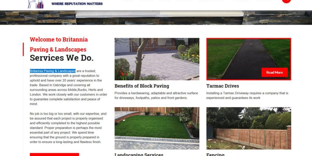 Britannia Paving & Landscapes Aswin Web Design and Digital Marketing